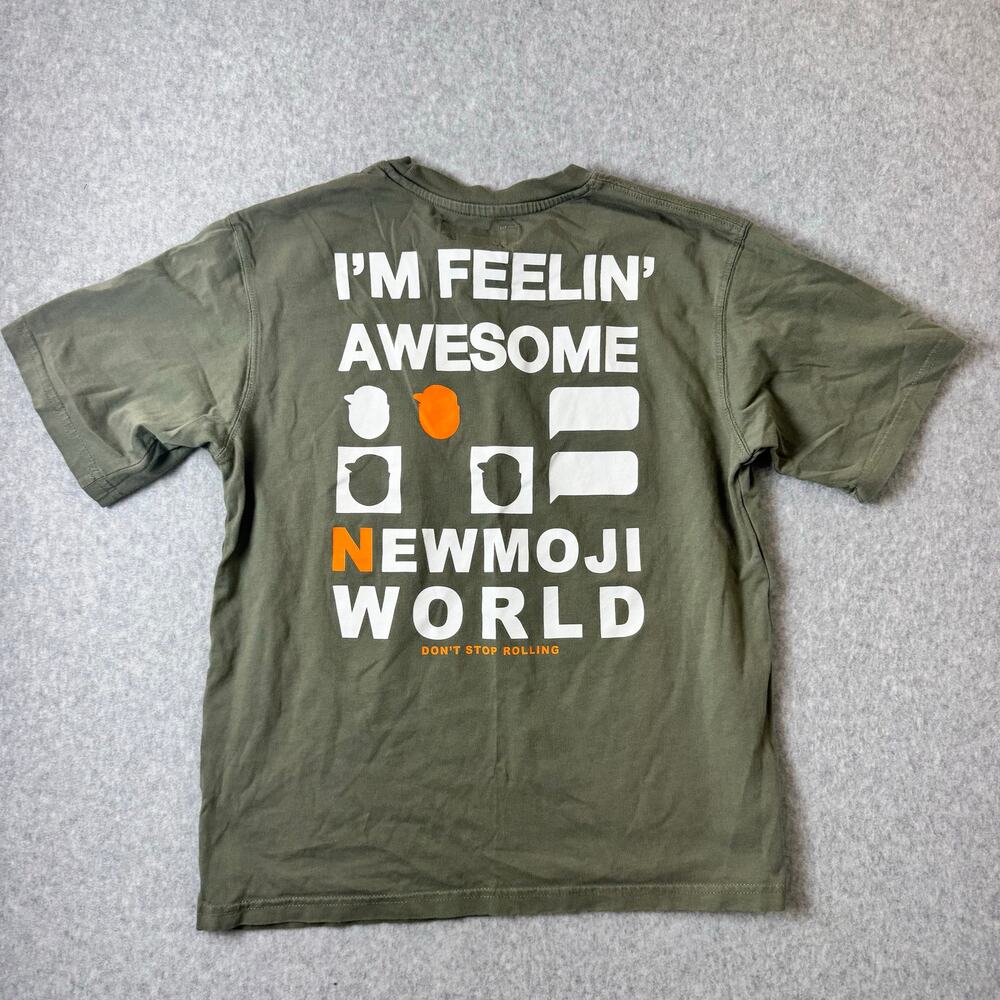 Zara Newmoji T-Shirt Kids Size 9/10 Graphic Green Feeling Awesome Streetwear
